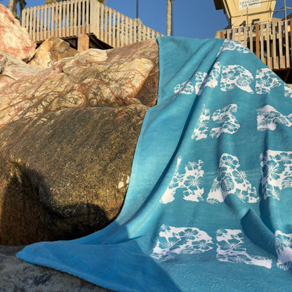 Jesus + Surfing Beach Towel